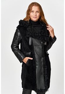 Комбинированная шуба из овчины Virtuale Fur Collection