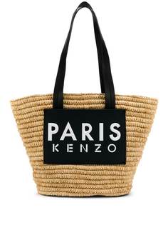 Kenzo соломенная сумка-тоут с логотипом