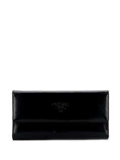 Prada Pre-Owned лакированный кошелек с логотипом