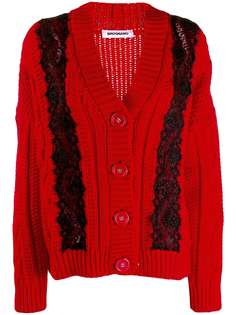 Brognano кардиган крупной вязки с кружевной отделкой