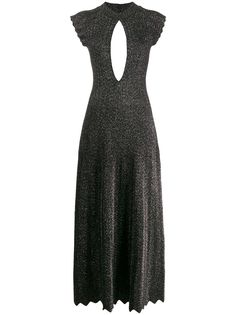 Sonia Rykiel длинное платье с эффектом металлик