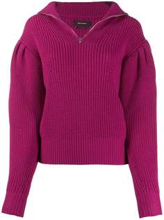 Isabel Marant джемпер Kuma в рубчик на молнии