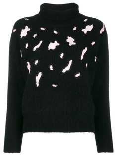 Sandro Paris джемпер с леопардовой вышивкой