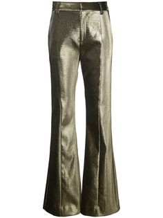 AREA расклешенные брюки с эффектом металлик
