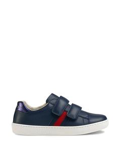 Gucci Kids Childrens leather sneaker with Web