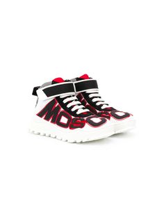 Moschino Kids высокие кроссовки с логотипом