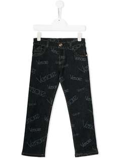 Versace Kids джинсы с монограммой