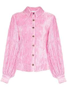 Ganni бархатная плиссированная рубашка