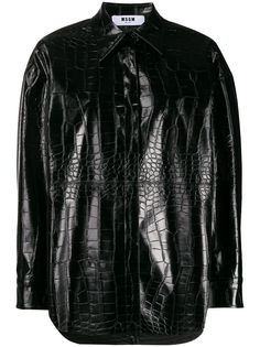 MSGM куртка-рубашка с эффектом крокодиловой кожи