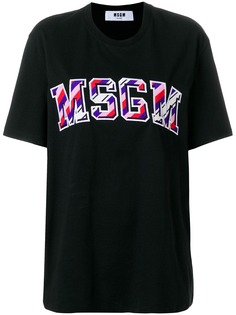 MSGM футболка свободного кроя с логотипом на груди