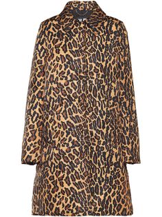 Miu Miu пальто на пуговицах с леопардовым принтом