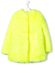 Msgm Kids шуба из искусственного меха без воротника