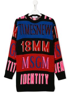 Msgm Kids свитер с контрастными полосками вязки интарсия