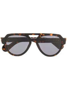 Moncler Eyewear солнцезащитные очки-авиаторы черепаховой расцветки