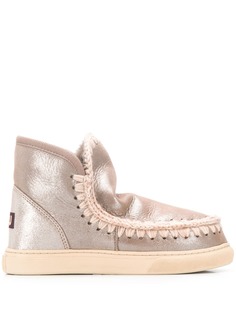 Mou угги со вставкой вязки кроше