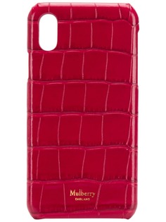 Mulberry чехол для iPhone X с тиснением под кожу крокодила