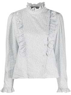 Alexa Chung ruffled abstract pattern blouse