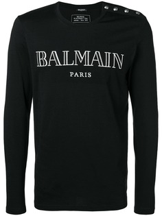 Balmain топ с вышивкой