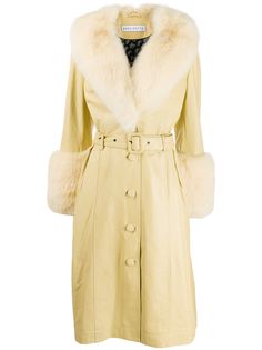 Saks Potts faux fur belted coat