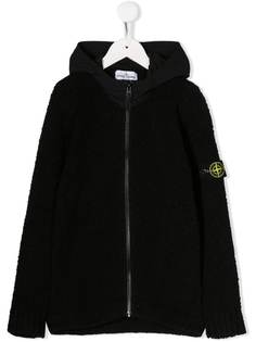 Stone Island Junior куртка с капюшоном и нашивкой-логотипом