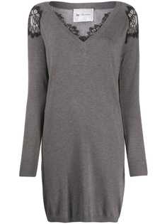 be blumarine lace insert knit dress