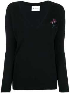 be blumarine floral embroidered jumper