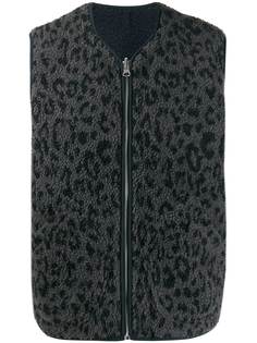 YMC sleeveless leopard print sweater