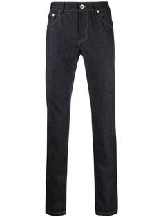 Brunello Cucinelli джинсы прямого кроя с контрастной строчкой