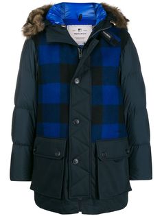 Woolrich пальто с капюшоном и меховой оторочкой