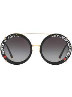 Dolce & Gabbana Eyewear солнцезащитные очки Queen of Love в круглой оправе