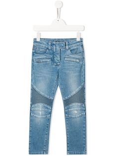 Balmain Kids джинсы кроя слим со вставками в рубчик