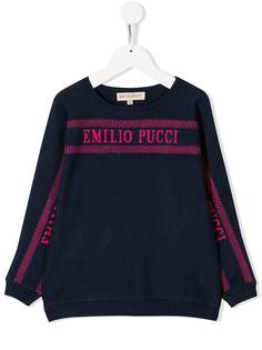 Emilio Pucci Junior джемпер с вышитым логотипом