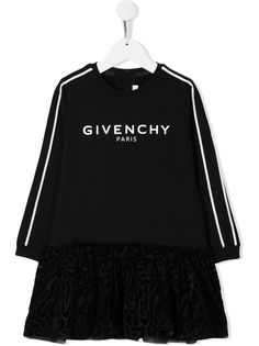 Givenchy Kids платье-свитер с кружевной вставкой