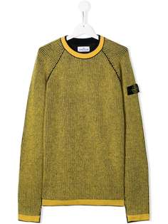 Stone Island Junior вязаный свитер с нашивкой-логотипом