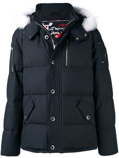 Moose Knuckles пуховик с меховой оторочкой на капюшоне