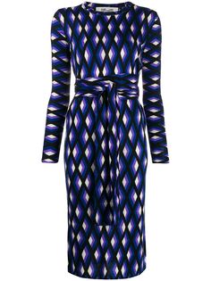 DVF Diane von Furstenberg платье миди с геометричным принтом