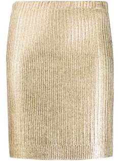 Moschino юбка мини с эффектом металлик