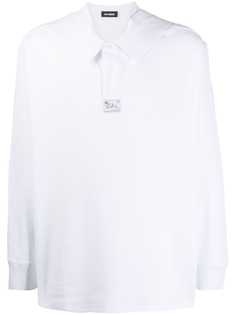Raf Simons трикотажная рубашка-поло с длинными рукавами