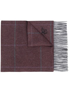 Canali клетчатый шарф с бахромой