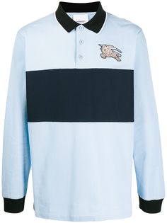 Burberry рубашка-поло в стиле колор-блок с логотипом