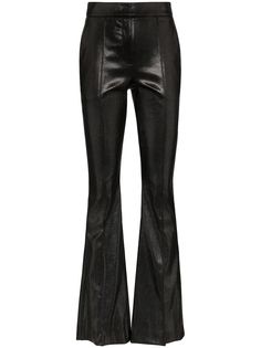 We11done python-embossed faux leather flared trousers
