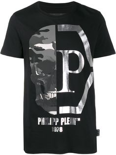 Philipp Plein футболка с круглым вырезом и принтом Skull