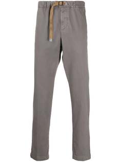 White Sand belted slim-fit chinos