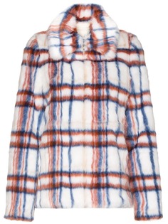 Xu Zhi Tartan faux fur jacket