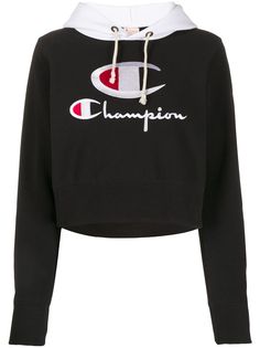 Champion укороченное худи с логотипом