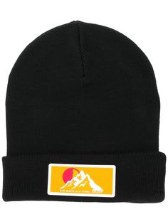 Off-White logo patch ribbed beanie