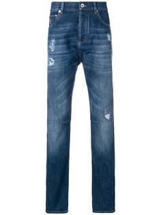 Brunello Cucinelli состаренные прямые джинсы