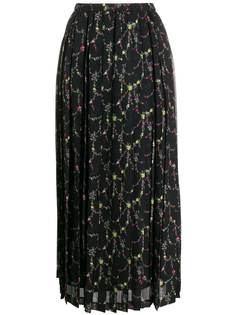 Junya Watanabe плиссированная юбка с цветочным принтом