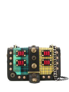 La Carrie studded panelled crossbody bag