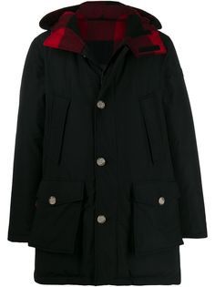 Woolrich пальто с клетчатыми вставками